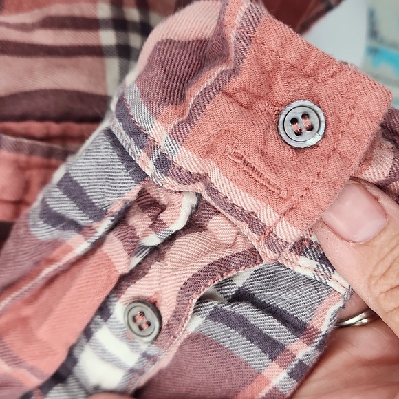 Paige Trudy Button Down Plaid Flannel Shirt Pink - Picture 3 of 8